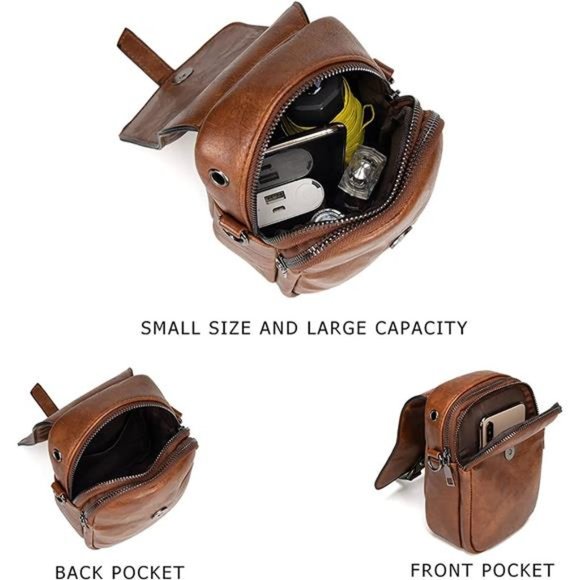 Women's Soft Vintage Crossbody Cellphone Bag Lightweight Small Shoulder Purse - Picture 10 of 12